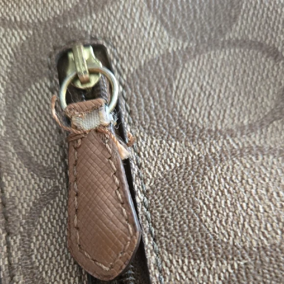 Coach Signature Tan Wristlet - Picture 6 of 15